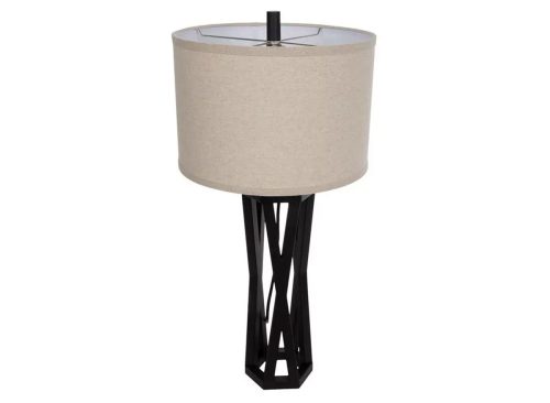 Black Geometric Metal Table Lamp