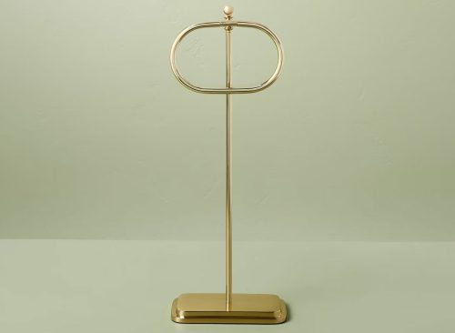 Brass Bathroom Hand Towel Stand Antique Finish