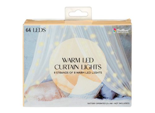 Brilliant Innovations Summer Battery Operated Warm LED Curtain Lights