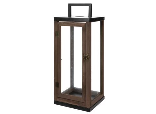 Brown Rustic Farmhouse Wood Lantern