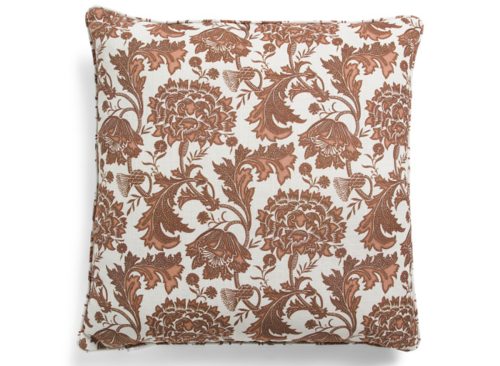 CALLISTO HOME 24x24 Waterfowl Feather Fill Jacobean Floral Oversized Pillow
