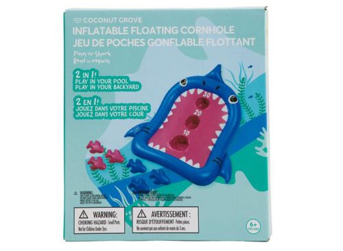 COCONUT GROVE Shark Inflatable Floating Cornhole Game Set
