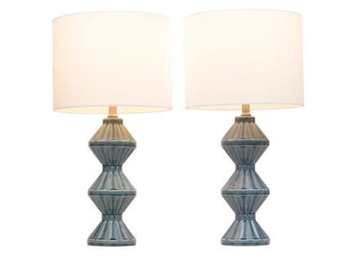 CRESTVIEW COLLECTION 2pk 25in Ceramic Table Lamps