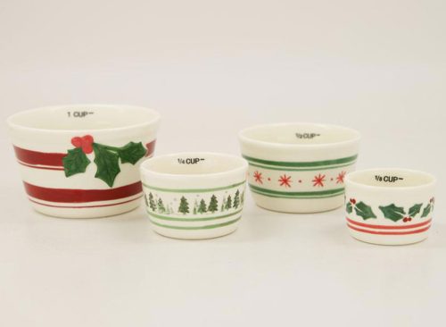 Christmas Stoneware Measuring Cup Set 4