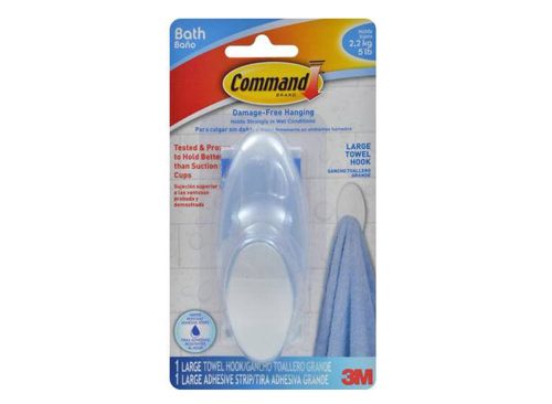 Command Large Towel Hook, 1 Hook, 1 Large Strip/Pack