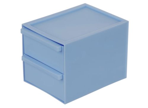 Compact Two-Drawer Storage Organizer, 2 Assorted Colors