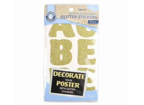Crafter's Closet Gold Glitter Letter & Numbers Stickers
