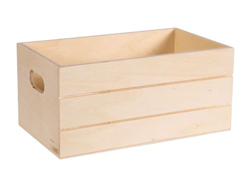Crafter's Square Rectangular Wooden Crate with Handles
