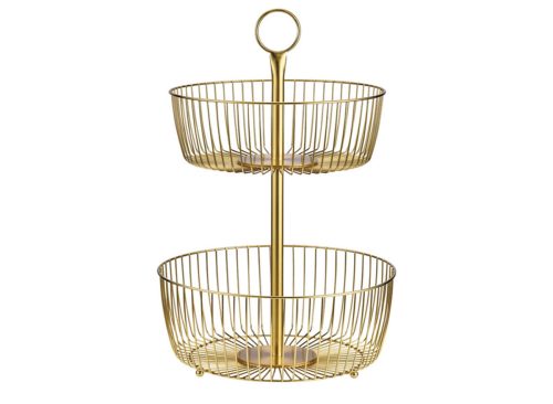 Crofton Fruit Basket 2 Tier, Gold