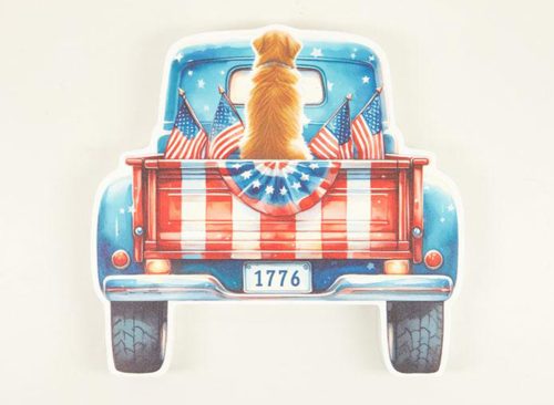 Dogs in Truck Block Sign
