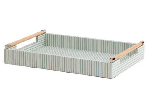 ENVOGUE 18x12.5 Cabana Printed Striped Handle Tray