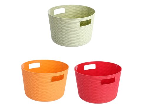 Essentials Harvest Round Woven Looking Baskets with Handles
