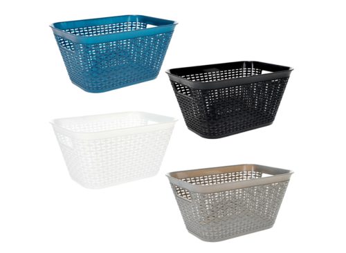 Essentials Tall Rectangular Slotted Plastic Baskets