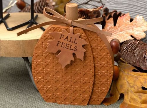 Fall Feels Textured Wood Pumpkin