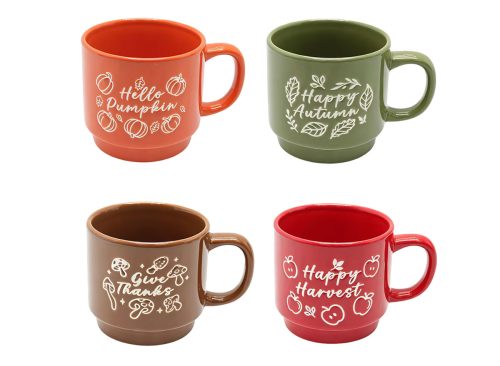 Fall Theme Stackable Mug, Assorted Colors