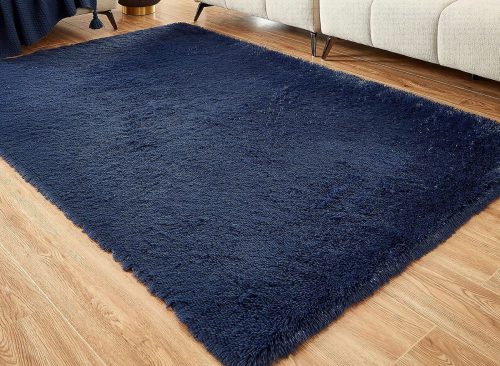 Floralux 6x9 Area Rug Living Room Rugs, Dark Blue, Ultra Soft Fluffy Furry Carpet for Bedroom, Non-Slip Indoor Floor Carpets for Kids Boys Girls Dorm