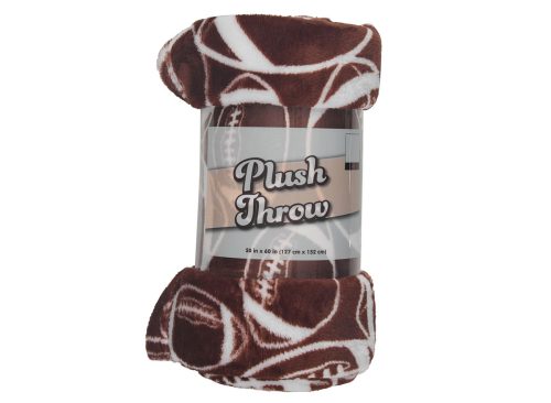 Football Themed Printed Plush Throw