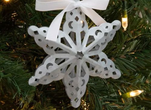Galvanized Snowflake Ornament Set