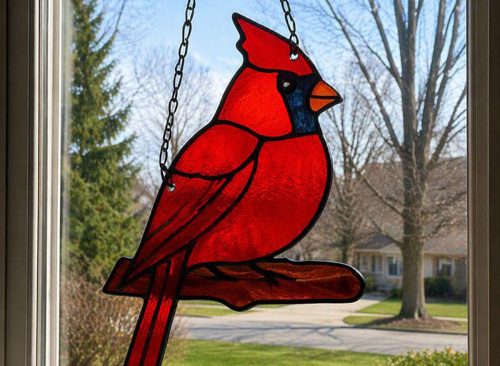 Glass Cardinal Wall Hanging