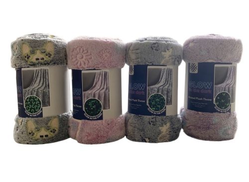 Glow In the Dark Printed Plush Throw Blanket