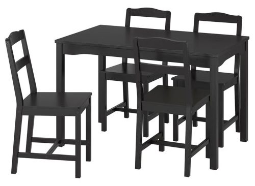 HÄGERNÄS Table and 4 chairs black stained pine