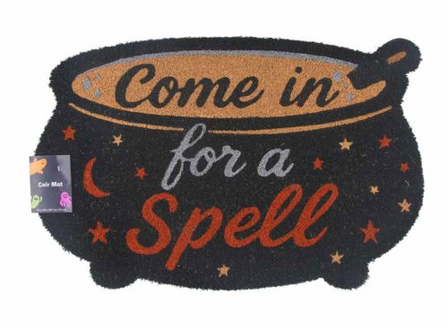 Halloween Cauldron Coir Doormat