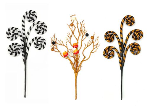 Halloween Floral Branch Pick Decor, Assorted Designs 