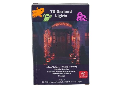 Halloween Indoor Outdoor Orange Garland String Lights
