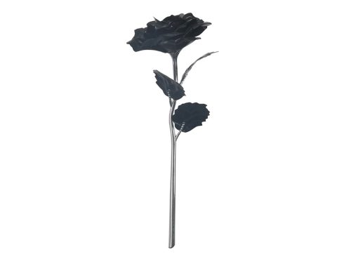 Halloween Metallic Black Rose Décor