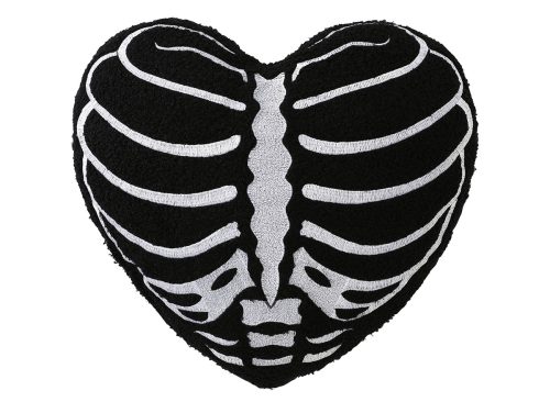 Halloween Skeleton Rib Heart Pillow