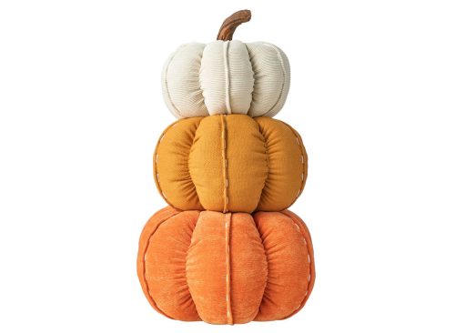 Handmade 13" H Polyester Stacked Pumpkin Accent