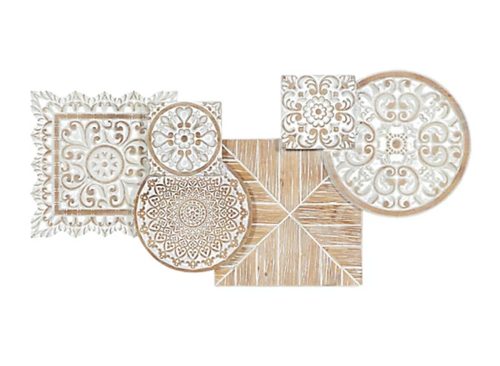 Harper & Willow Brown Wood Farmhouse Abstract Wall Decor