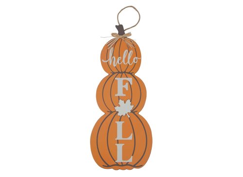 Harvest "Hello Fall" Stacked Pumpkin Hanging Wall Décor