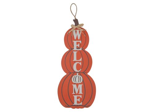 Harvest "Welcome" Stacked Pumpkin Hanging Wall Décor