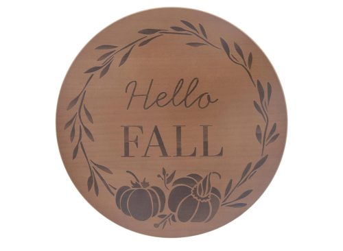 Harvest Hello Fall Printed Brown Lazy Susan Rotating Turntable
