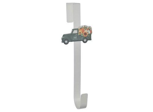 Harvest Metal Over-Door Wreath Hanger with 'I Love Fall Most of All' Truck Decor