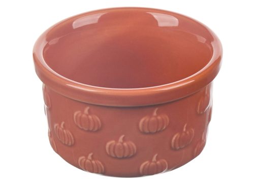 Harvest Orange Pumpkin Embossed Ramekin Bowl