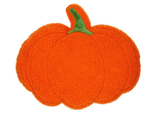 Harvest Orange Pumpkin-Shaped Plush Toss Pillow