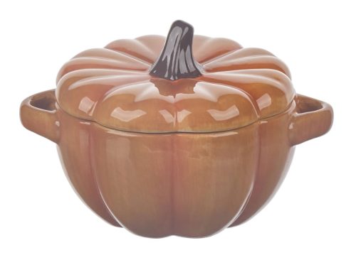 Harvest Orange Pumpkin Shaped Soup Bowl with Lid