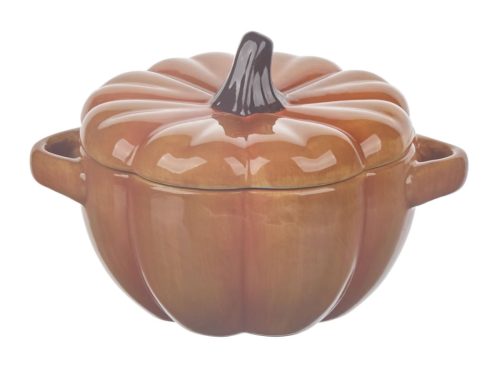 Harvest Orange Pumpkin Shaped Soup Bowl with Lid