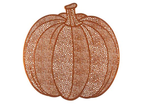 Harvest Orange Pumpkin-Shaped Vinyl Placemat
