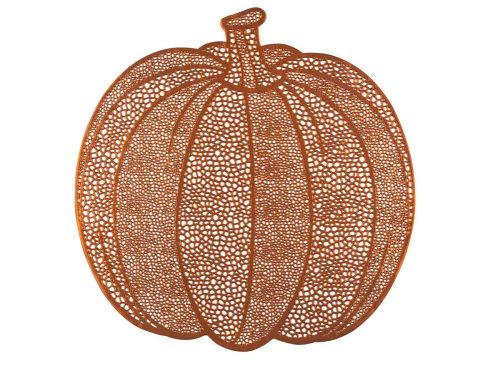 Harvest Orange Pumpkin-Shaped Vinyl Placemat