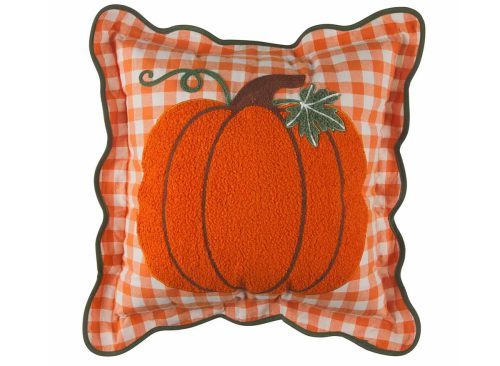 Harvest Orange Scalloped Decorative Square Pillow
