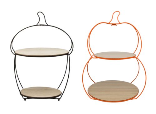 Harvest-themed 2-tiered Decorative Tray, Assorted Designs