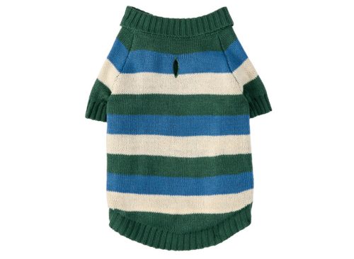 Heart To Tail Pet Sw, Green/Blue/Gray, Multi Stripe, M