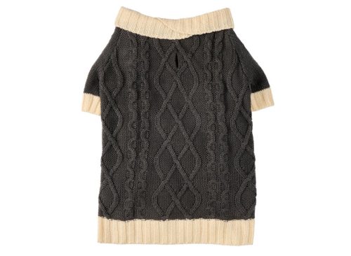 Heart To Tail Pet Sweater, Boulvard/Gray, Cowl Neck, M