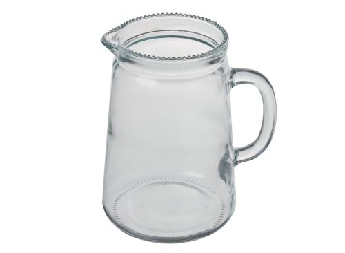Holly Williams Clear Glass Pitcher with Beaded Rim