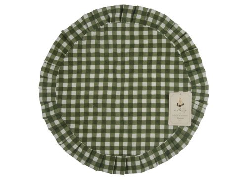 Holly Williams Fall Checks Pattern Round Placemat with Ruffle