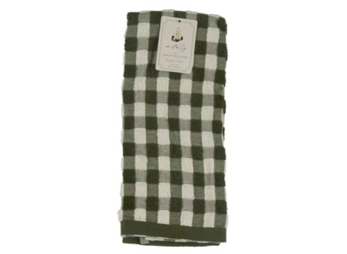 Holly Williams Fall Green Plaid Kitchen Towel