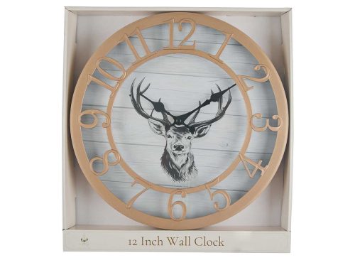 Holly Williams Fall Round Deer Wall Clock Décor